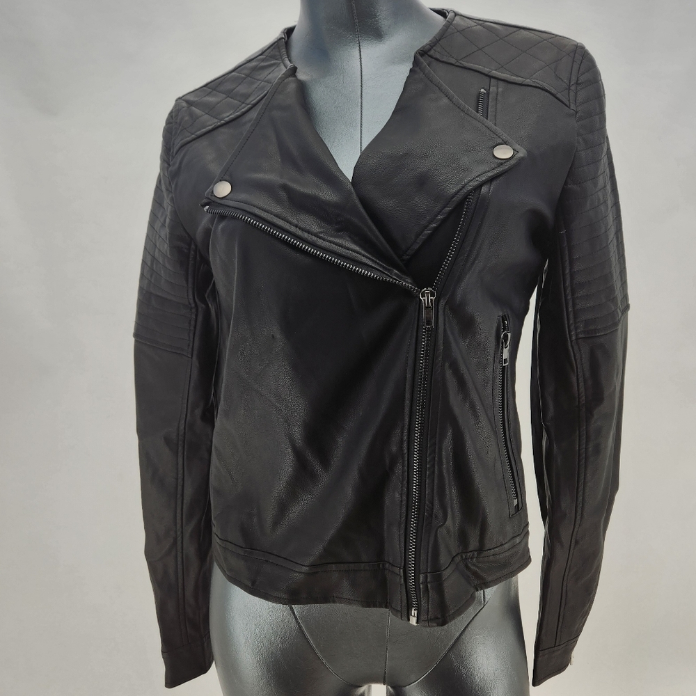Kendall & Kylie Black Quilted Leather Jacket